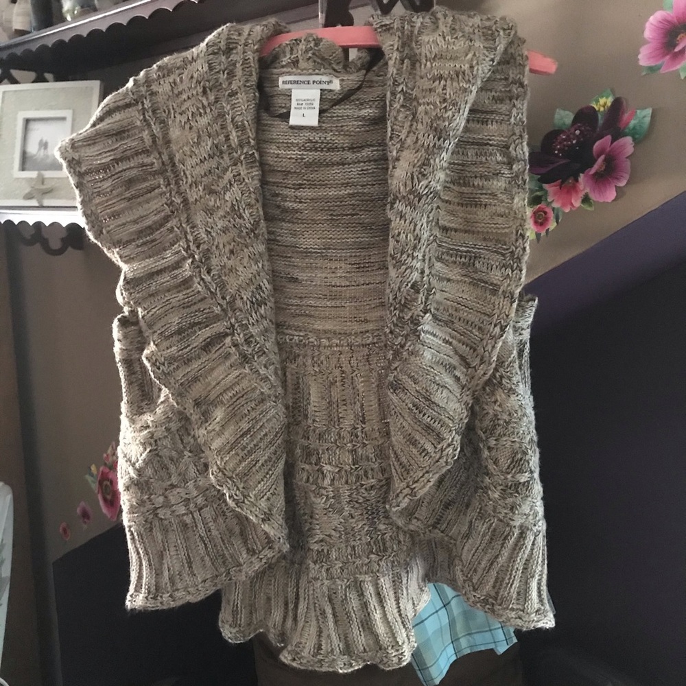 Reference Point ruffle sweater vest